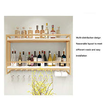YJPDPHJJ Nordic in Ferro battuto, portabottiglie in Legno massello, vetrinetta pensile da Parete, espositore Creativo per Vino da Parete, portabottiglie pensile, cremagliera