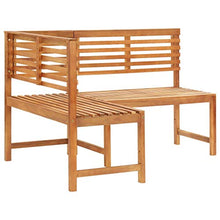 BIGTO - Panca angolare per esterni, in legno di acacia massiccio, 140 x 100 x 91 cm