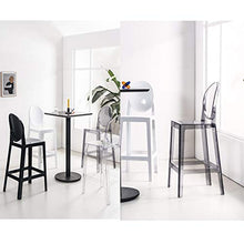 TopJiä Acrilico Sedia Fantasma Trasparente Sgabelli da Bar,Moderne Girevole Sedia con Schienale,Plastica Seggiola da Bar,per,Caffetterie,Bar,Club,Bar,Balcone,Sedia,Sgabello