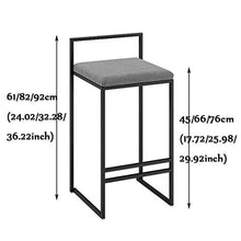 LWW Sgabelli, Sgabello Contro Sedie Della Barra Sgabelli Modern Light Elegante Velluto Grigio Cuscino Del Sedile Carico Massimo 200Kg,66 cm,66 cm