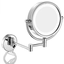 JXING Specchio Toilette Trucco Specchio da Bagno 10x LED 8 Pollici Bifacciale Ingrandimento Specchio Specchio Rotondo Specchio Pieghevole Telescopico
