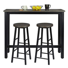 WOLTU Set Mobili da Bar Tavolo con 2 Sgabelli Alti Arredo per Cucina in Acciaio Legno BT17srs+BH130srs-2