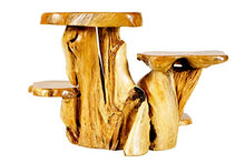Windalf Naturale - Panchina per fiori con 4 ripiani Kalytta 78 cm, in legno di radice