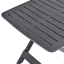 Qnotici Tavolo da Giardino Pieghevole in plastica, Tavolo da Giardino per Il Tempo Libero all'aperto in Stile Moderno, Tavolo da Giardino per riunioni di Famiglia 79 x 72 x 70 cm-Antracite