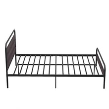 belupai Telaio letto con testiera e pedana in legno, telaio singolo in metallo con grande spazio per adulti, bambini e ragazzi, facile da montare (nero, 140 x 200 cm)