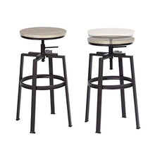 MEUBLE COSY tabouret de bar sgabello metallo,legno rovere 46.5 x 46.5 x 66.5-74cm