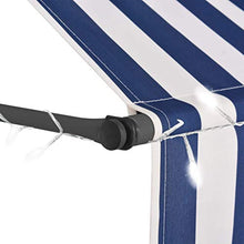 Goliraya Tenda da Sole Retrattile Manuale con LED,Tenda da Sole Giardino/Patio/Terrazzo Blu e Bianco/Bianco e Arancione/Antracite/Crema/Arancione e Marrone 150 cm/200 cm/250 cm/300 cm/350 cm/400 cm