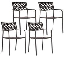 RD ITALIA Set Tavolo Pieghevole e 4 Sedie da Giardino in Acciaio Lola Antracite