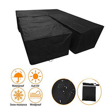 LJWLZFVT mobili da Esterno, copridivano ad Angolo, copridivano da Tavolo, Antipolvere, （320x320x80cm） Copertura Mobili Giardino Impermeabile-Nero 300x300x98cm