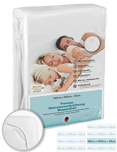 Sanitized® - Coprimaterasso impermeabile, 160 x 200 cm, con certificazione Öko-Tex