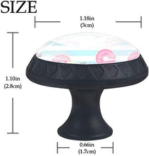 Pug Dog Pink Donut Blue White Stripes Pomelli per Porta Set di 4 Pomelli per Mobili Manopole per Cassetti Cucina Armadio Vetro