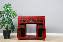 Yajutang - Credenza dipinta a mano, colore: rosso