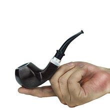 Pipa fumante curva in legno, filtro da 9 mm con filtro centrale Pipa da tabacco, misura media, con accessori, A1
