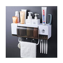 &ripiano di stoccaggio Set portaspazzolino Distributore automatico di dentifricio a parete Scanalature multifunzione Organizer for bagno con tazze Scaffale di finitura (Size : 41cm*33.7cm*14cm)