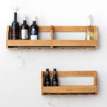 NSYNSY Portabottiglie portabottiglie in Metallo a Parete, portabottiglie in Legno massello e mensola portabottiglie per Cucina/Bar/Ristorante (30 * 20 cm) (Dimensioni: L)