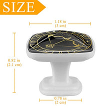 Set di 4 maniglie rotonde per armadio da cucina, credenza, cassettiera, cassettiera, con viti, per cucina, comò, armadietto, bagno, armadio Zodiaco Sagittario Constellation, nero