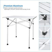 Synlyn - Tavolo pieghevole portatile in alluminio, da campeggio, pieghevole, tavolo da giardino, 70 x 70 cm, tavolo da picnic per esterni ultra leggero per campeggio all'aperto pic-nic pesca
