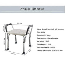 SETSCZY Sgabello per Doccia Sedia Antiscivolo in Lega di Alluminio con braccioli Sedia da Bagno per Panca Doccia, sedili Doccia per disabili
