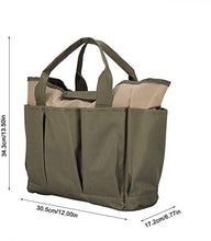 Namvo Garden Tool Kit, Grande Borsa da Giardino con Tasche Multiple per Kit di Attrezzi da Giardinaggio, Borsa per Attrezzi da Giardino (Verde + Kaki)