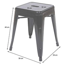 Set 4X sgabelli poggiapiedi bistrot Design Industriale HWC-A73 Metallo Verniciato Bianco