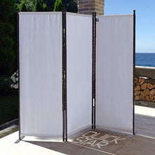 QUICK STAR 2 Pezzi Paravento da Giardino 170 x 165 cm 3 parti pieghevole Divisorio in Tessuto Balcone Protezione della Privacy Bianco