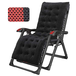 Hfyg Lettino Prendisole Sedie a Sdraio per Esterni a gravità Zero Sedie Sdraio Pieghevoli in Giardino Amp Sedie a Sdraio reclinabili all'aperto 200kg con Cuscini Chaise Longue (Color : Black)