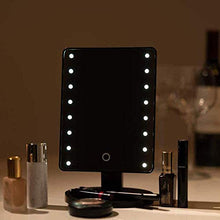 LBWARMB Trucco Specchio con luci Specchio cosmetico da Tavolo/ingranditore Vanity Trucco Specchio/Specchio da Viaggio Portatile con luci a LED/Rotazione a 180