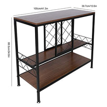 Portabottiglie Vino in MDF + Ferro, Scaffale Porta Bottiglie a 3 Ripiani, con un Gli Scaffali Aperti, per Vino, Acqua, Spumante, Champagne, 39,7x105x88,5 cm