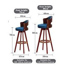 LYRWISHJD Nordic Moderna Minimalista Bar Sedia Domestica Retro High Chair di Legno Solido di Rotazione Bar Sedia Posteriore di Alta Sgabello Bar & RestaurantFurniture, durevoli Sedie Bar