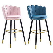 CMX-Barhocker Set di 2 sgabelli da Bar Moderni in Velluto, sgabelli da Cucina con Schienale e poggiapiedi, sgabelli da Bar Sedia da Pranzo in Altezza, Rosa e Blu