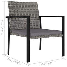 FAMIROSA Sedie da Pranzo per Giardino 2 pz in Polyrattan Grigio-5112