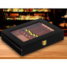 WAWAYU Portasigari, Cigar Box Legno di Cedro di Sicurezza Mini Portatile Cigar Humidor Pianoforte lacca con Finestra di visualizzazione Sigaro Casella di visualizzazione (Size : A)