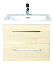 Jindoli - Mobile sottolavello, 2 cassetti, 60 cm, SDB 60 x 46 x 48 cm, colore: rovere chiaro beige