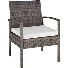 TecTake 403398 Set di Mobili Rattan, Arredamento Giardino, Tavolo Sedie Panca, Esterno Terrazzo Lounge Veranda, Grigio