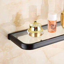 HYYDP Parete Porta Salviette Mensole di Vetro cosmetiche del Bagno della cremagliera cosmetica del Singolo Strato di Rame fissato al Muro del Bagno