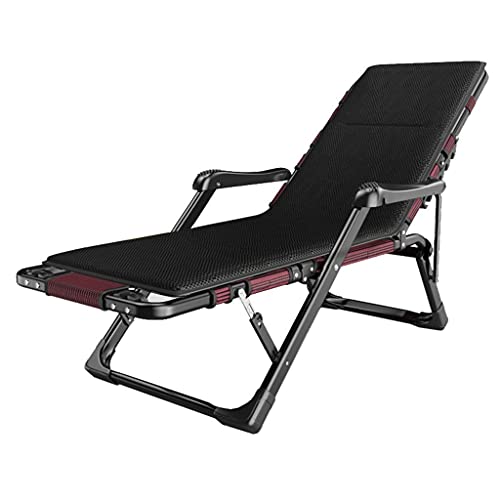 PAKUES-QO Lettini Pieghevoli Lettino Reclinabile Sedia con Cuscini Imbottiti e Poggiapiedi per Giardino Esterno Campeggio Piscina Spiaggia Design | Black Foldi