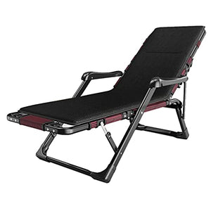 PAKUES-QO Lettini Pieghevoli Lettino Reclinabile Sedia con Cuscini Imbottiti e Poggiapiedi per Giardino Esterno Campeggio Piscina Spiaggia Design | Black Foldi