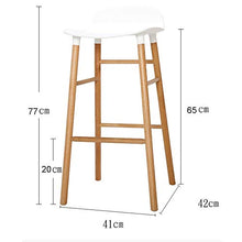 XuQinQin Sgabello da Bar in Legno massello di faggio con Schienale Home Cucina Bar sgabelli con poggiapiedi Pub sgabelli da Bar (Size : 65)