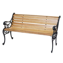 Mendler Panca panchina da Giardino terrazza HWC-F98 Legno ghisa - 3 posti 160cm Naturale