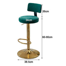 CMX-Barhocker Sgabelli da Bar Alti, sedie da Bar Rotonde Moderne in Velluto, sgabelli da Bar girevoli a 360 °, sgabelli da bancone con Schienale