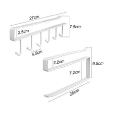 VINFUTUR 2pz Porta Rotoli Cucina Dispenser di Carta da Cucina Porta Tazze da Cucina 6 Ganci Porta Bicchieri