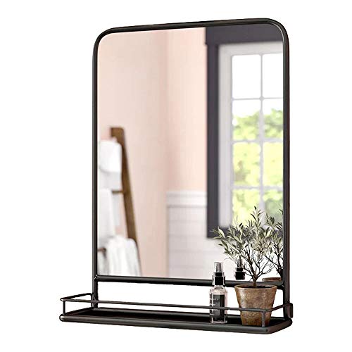 Bathroom mirror Specchio da Bagno in Ferro Moderno e Minimalista Specchio a Parete con Specchio cosmetico per Trucco