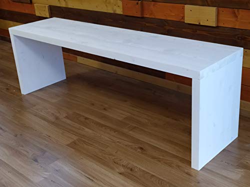 TOTAL WOOD 2012 Panchina in Legno Abete 100x40x45 cm Impregnata Bianco decapato con Flatting. Anche su Misura!