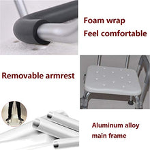 Sgabello da bagno domestico per anziani,Sedile da bagno regolabile in altezza con braccioli,Sedia da doccia antiscivolo con schienale,Può sopportare 130 kg ( Color : Bianca , Size : 48*39.5*67-82cm )