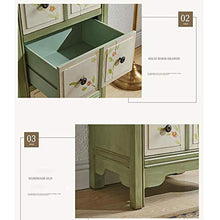 CHENSHJI Cassettiera 4 Cassetti Accent Petto Rustico Stile Alto Storage Unit (Color : Green, Size : 48x35x101CM)