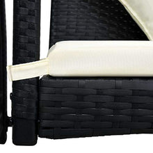 vidaXL Dondolo da Giardino 3 Posti con Baldacchino in Polyrattan Nero