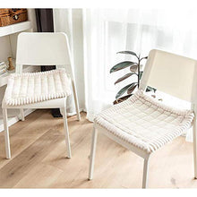 Dieluny, 2 cuscini trapuntati per sedia da pranzo, per interni ed esterni, in vimini, con laccetti, per casa, ufficio, sgabello, cibo, antiscivolo, 50 x 50 cm, colore: bianco