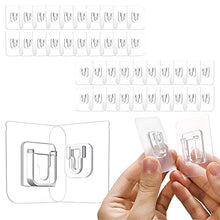 Ganci Adesivi Trasparenti, 20 paia Ganci Autoadesivi Trasparenti Plastica Ganci da Parete Doppia Faccia Ganci autoadesivi Chiodo Libero Pesanti Trasparente per Cucina Bagno Porta (20)
