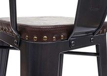 Mendler Set 2X sgabelli Design Industriale HWC-H10c Acciaio Verniciato Ecopelle Marrone