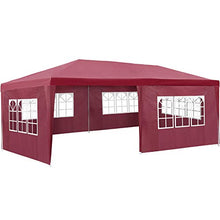 TecTake 800382 - Gazebo da Giardino 3x6 m, 5 Elementi Laterali Rimovibili, per Eventi Cerimonie Giardino - Disponibile in Diversi Colori (Rosso | No. 402305)